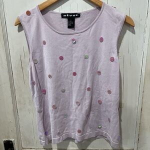 Revue Lilac Silk Tank Top with Sequin Details